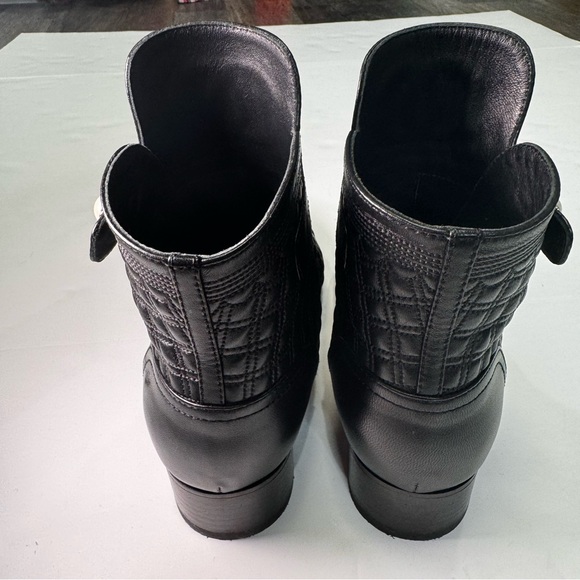 Interlocking CC Logo Leather Black Booties - Picture 3 of 10